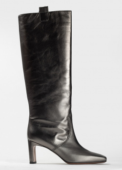 Серебристые сапоги на каблуке L'Autre Chose с квадратным носком, фото